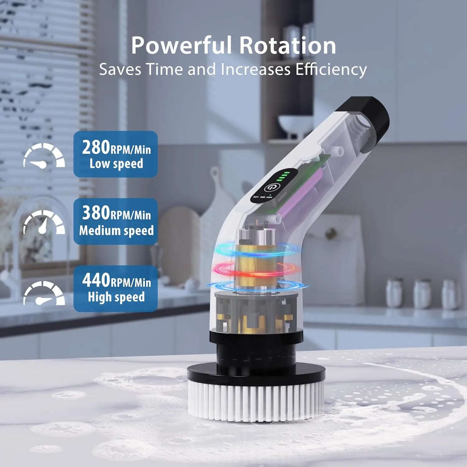 Cordless Spin Scrubber Electric Multipurpose Cleaning Brush for Kitchen Bathroom Toilet